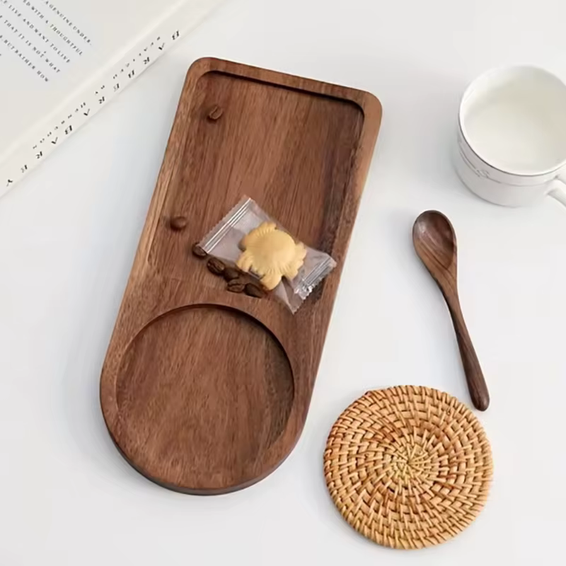 Plateau à café assiette en bois