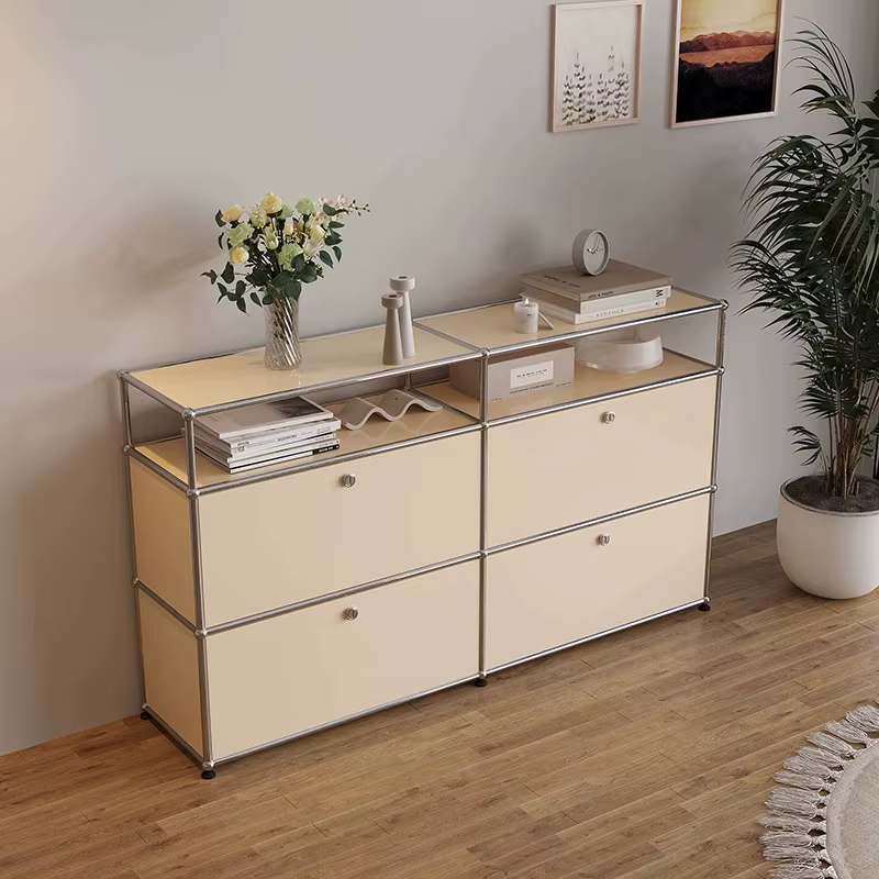 Meuble TV moderne en acier inoxydable