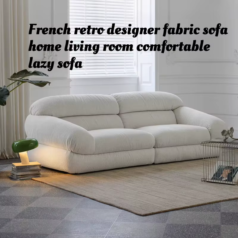 Canapé en tissu de designer vintage français pour salon