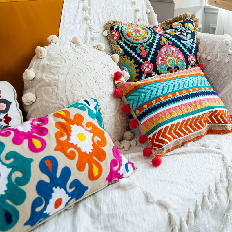 Housses d'oreiller décoratives de canapé de style ethnique Boho