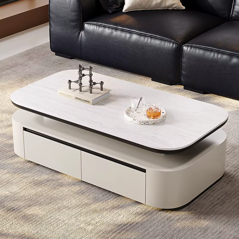 Table basse de salon de luxe au design moderne avec rangement