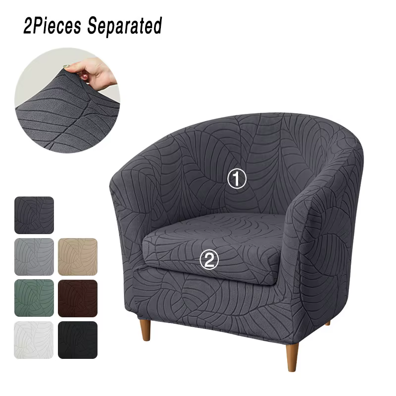 1 ensemble housse de chaise de baignoire extensible Jacquard dos incurvé fauteuils housse simple canapé couvre salon Banquet décor à la maison