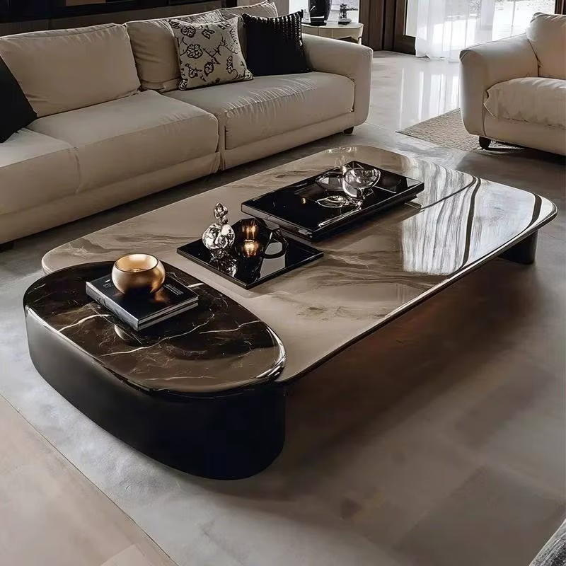 Ensemble de tables basses et d'appoint en pierre microcristalline