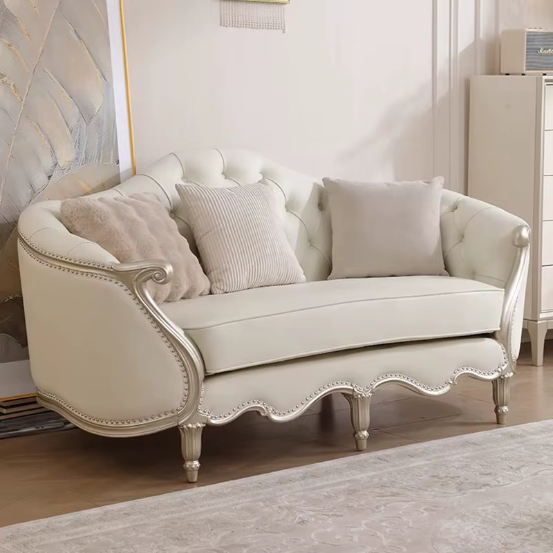 Canapé irrégulier de luxe design blanc intérieur salon clair mode