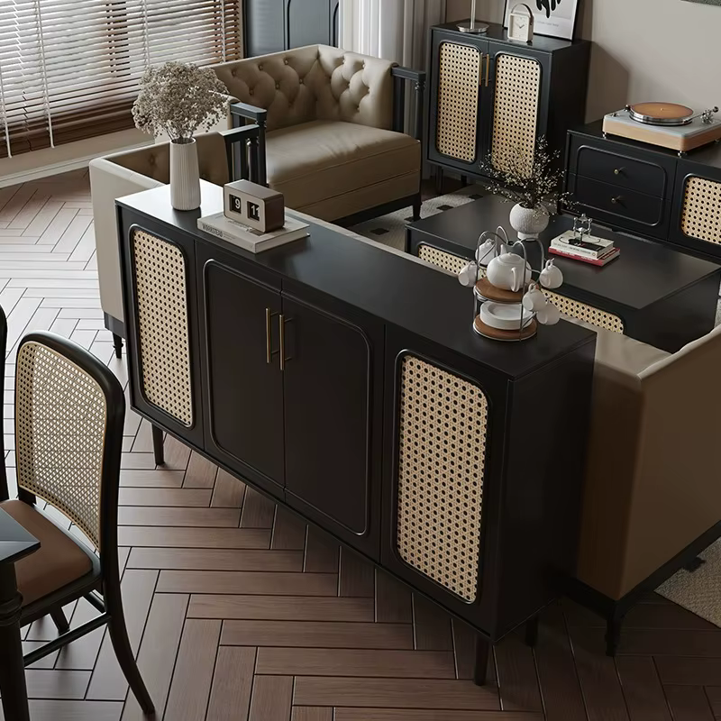 Armoire de salon minimaliste en rotin
