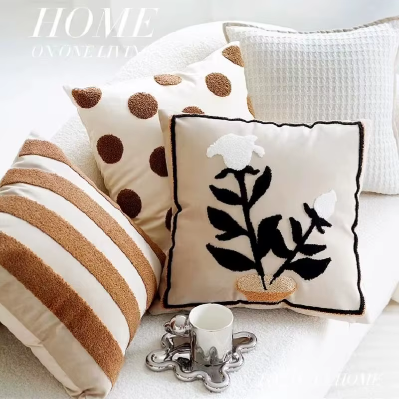 Juste de coussin rétro pour canapé