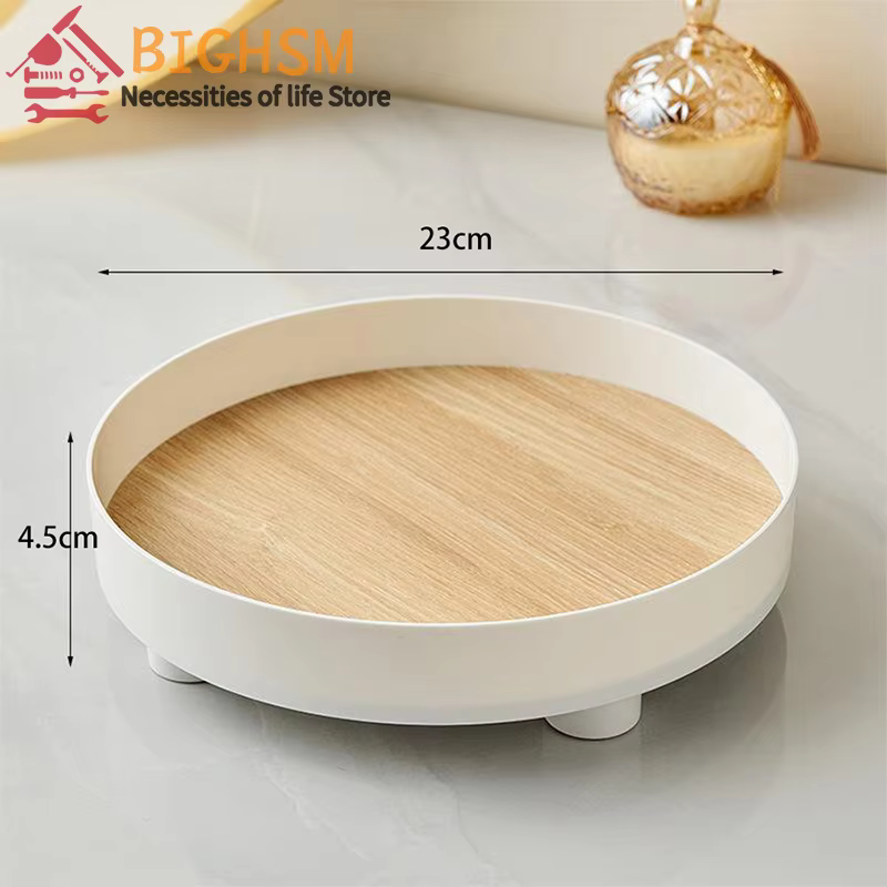 Plateau de rangement rond pour table basse de salon