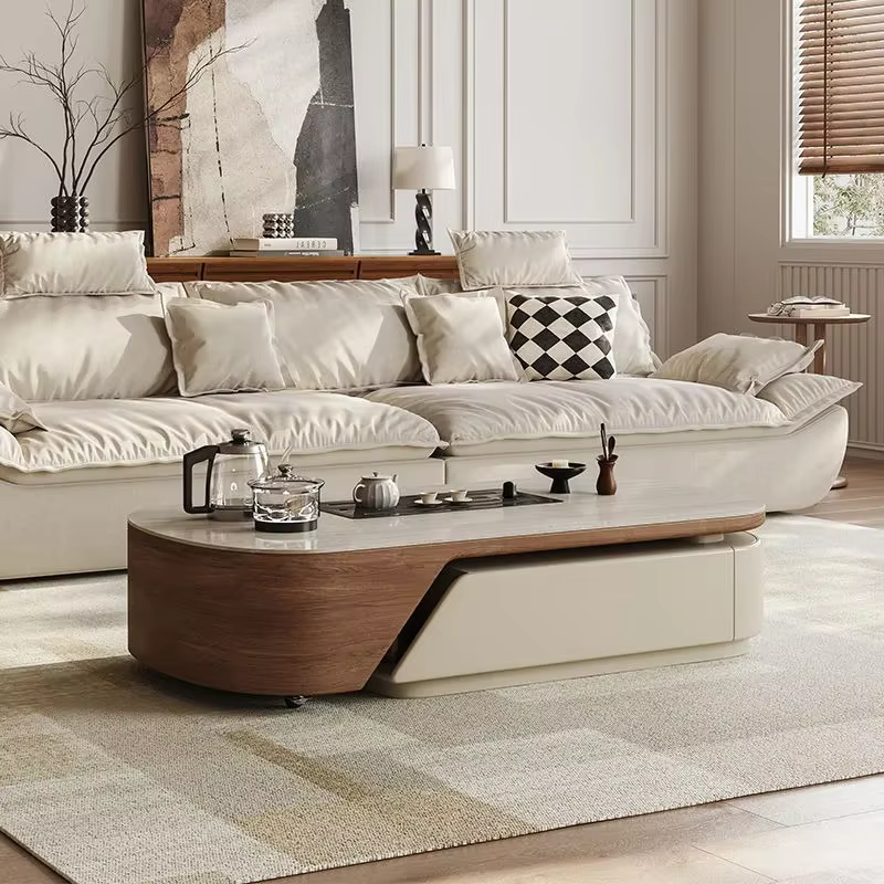 Affichage Unique Table basse ensemble multifonction plancher latéral