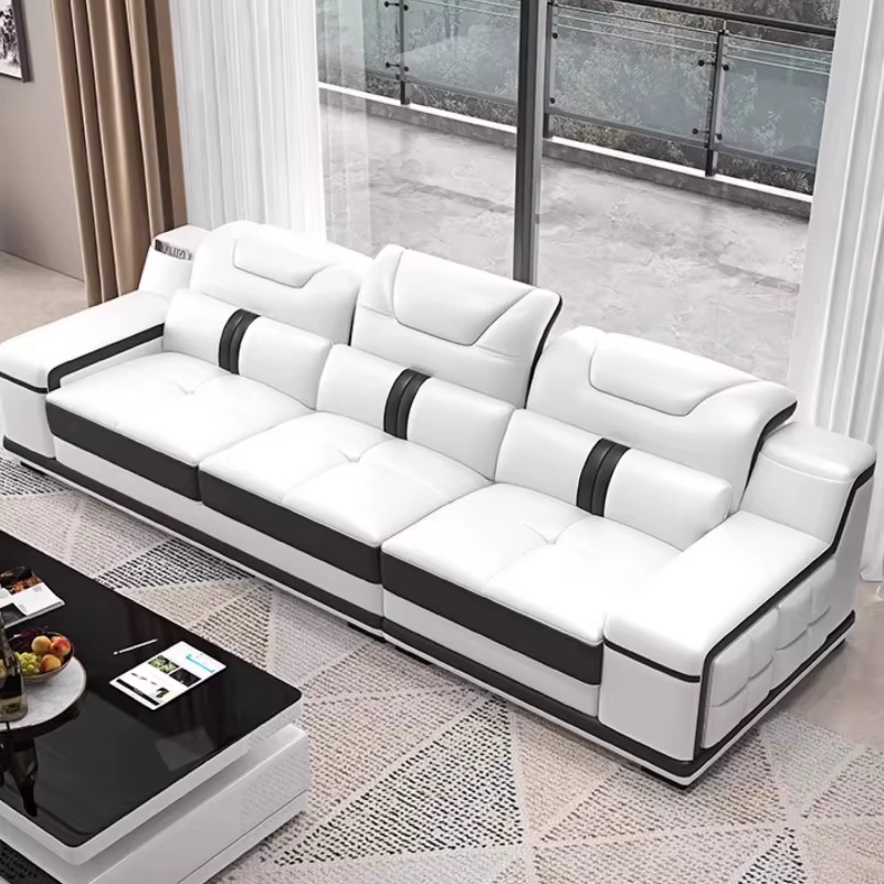Canapé moderne multifonctionnel en cuir de luxe confortable minimaliste