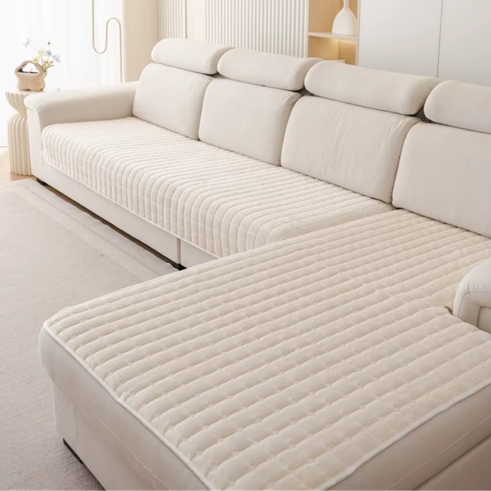 Coussin de canapé en flanelle à carreaux minimaliste