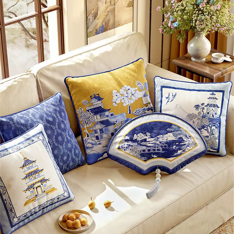 Housses de coussin décoratives Chinoiserie 18 pouces