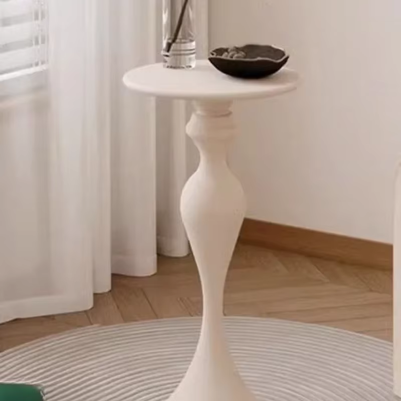 Table Basse Ronde Nordique en Acier Inoxydable