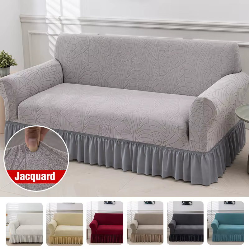 Housse de canapé Jacquard avec jupe