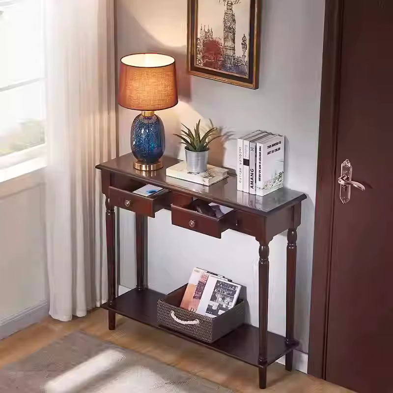 Tables de console rétro américaines avec tiroirs