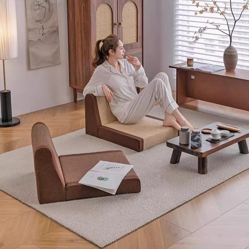 Chaise de sol japonaise en soie de bambou