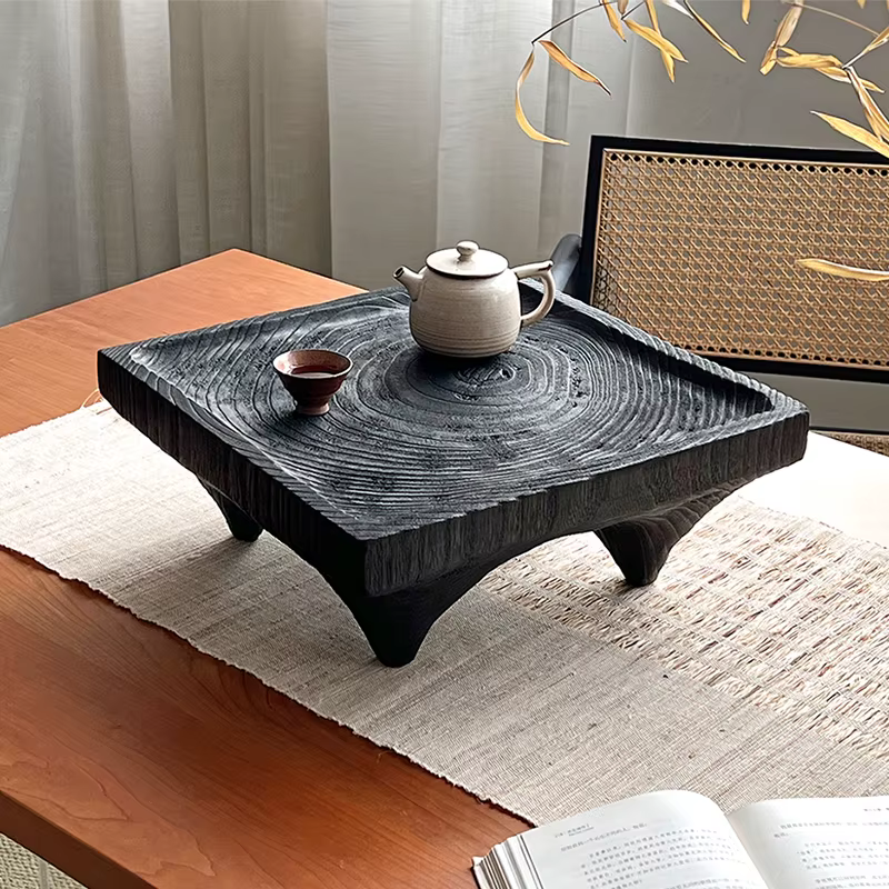 Table à thé japonaise carbonisée