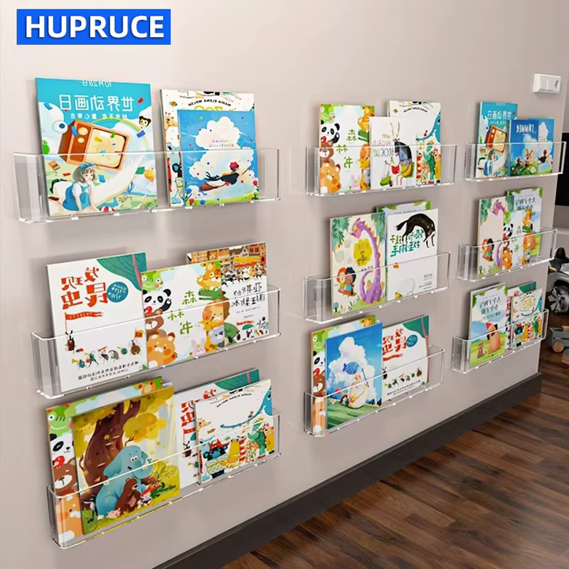 Organisateur livre d'images vitrine étagère murale derrière la porte lecture Magazine stockage tenture