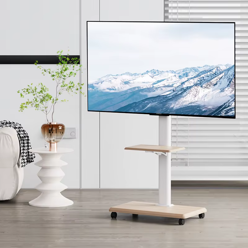 Meuble TV mobile robuste pour téléviseurs de 26 à 75 pouces – Chariot roulant avec roulettes de verrouillage