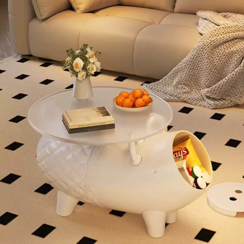 Table d'appoint ronde en verre pour salon