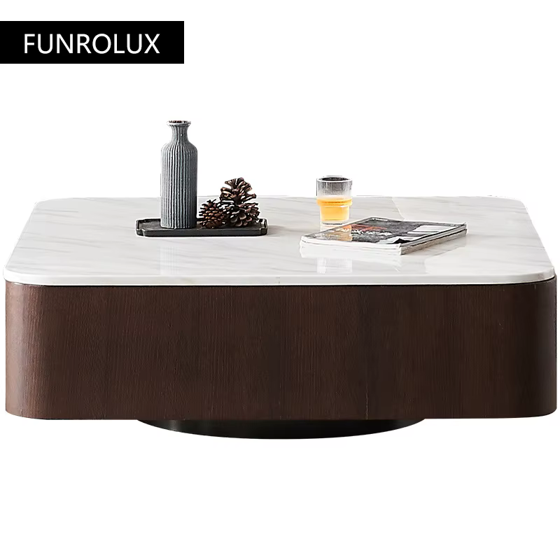 Table basse carrée moderne en marbre
