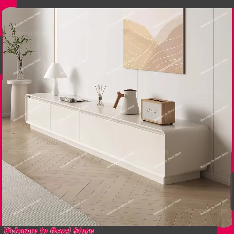 Meuble TV en bois massif avec tiroirs de rangement
