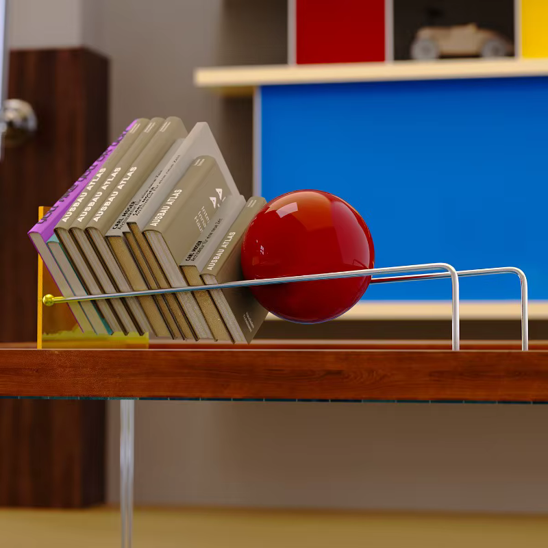 Étagère de rangement de bureau en acier inoxydable et acrylique