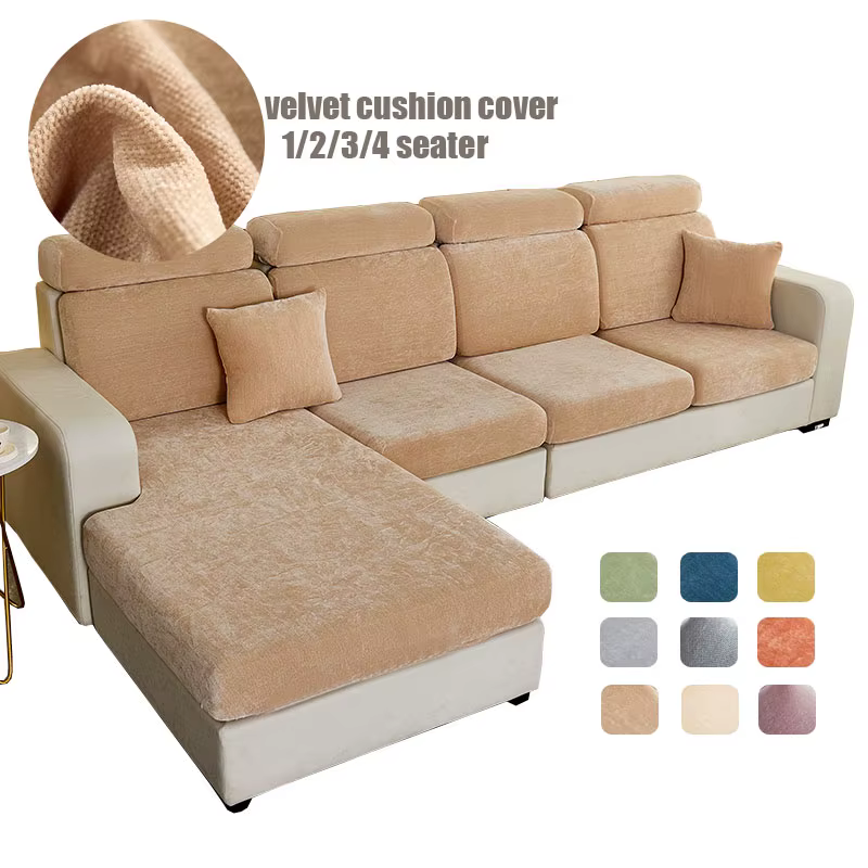 Housse de coussin de canapé en velours