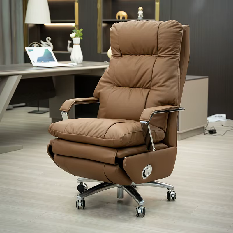 Chaises De salle à manger De jeu moderne luxe inclinable chaise De bureau ergonomique repose-pieds en cuir Cadeiras De Escritorio meubles De chambre