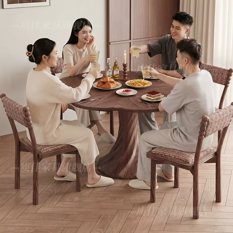 Table de salle à manger ronde en bois