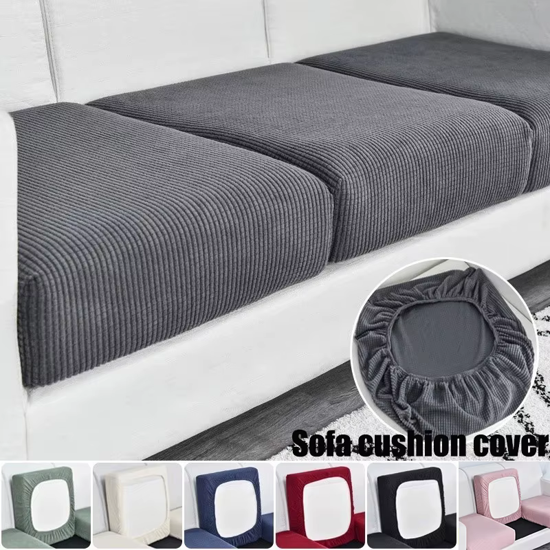 Housse de coussin de canapé de couleur unie