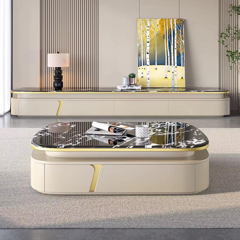 Meuble TV de luxe blanc pour salon
