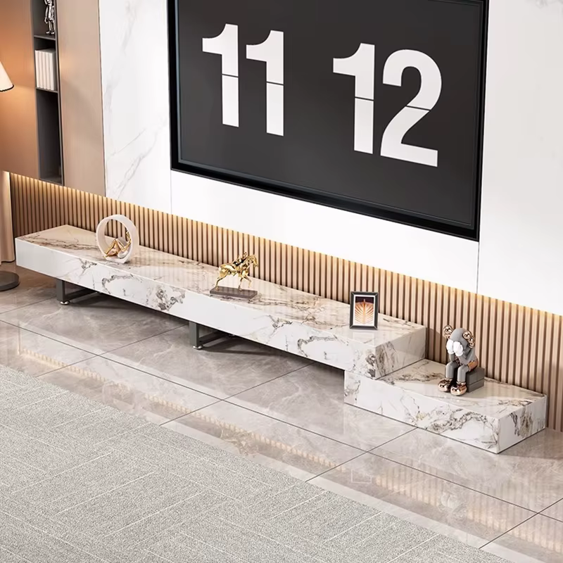 Meuble Tv De luxe italien ardoise rétractable à la mode salon