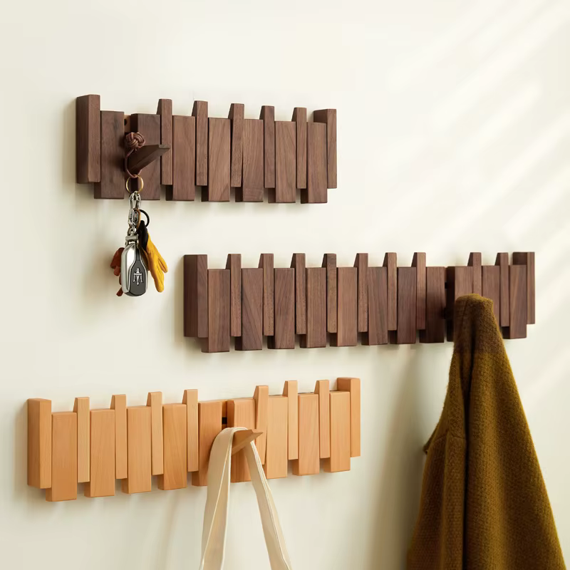 Portemanteau mural en bois massif