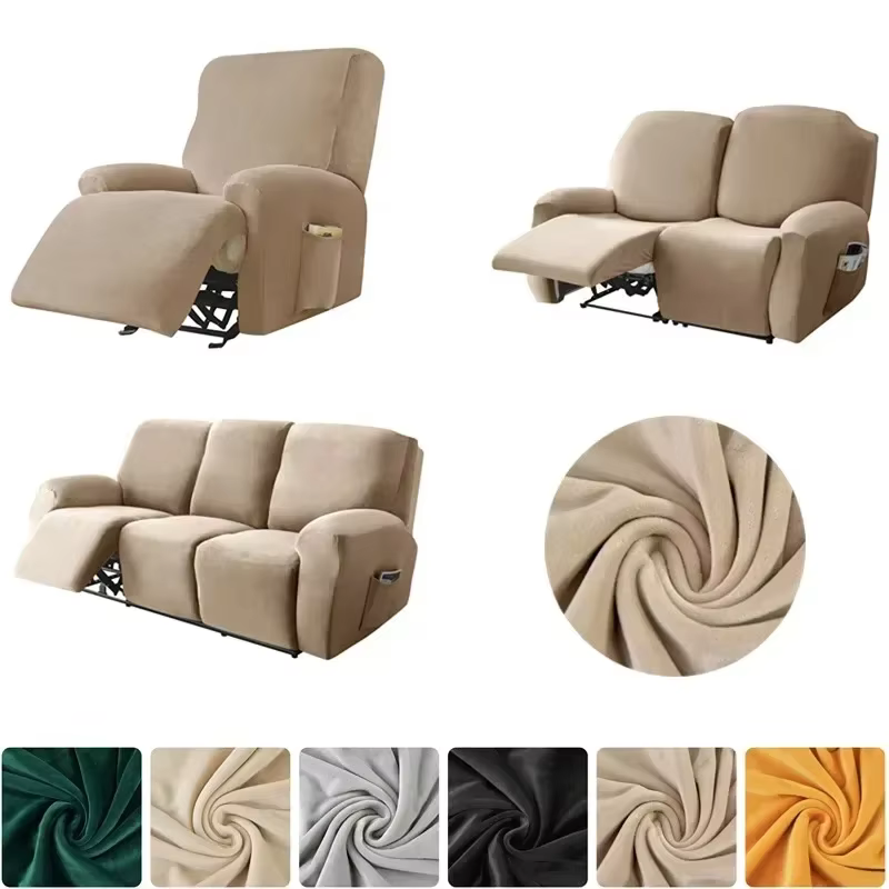 Housse de canapé inclinable en velours doux