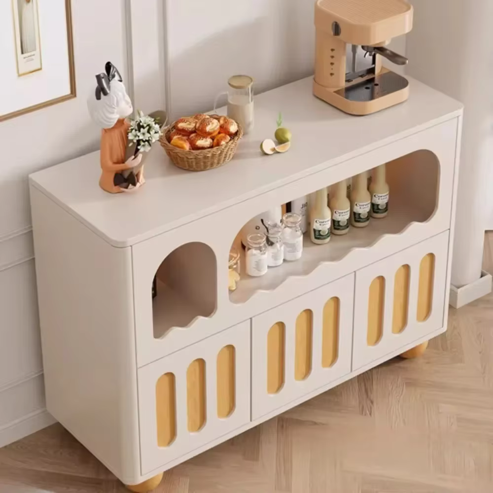 Armoire de rangement crème pour salon