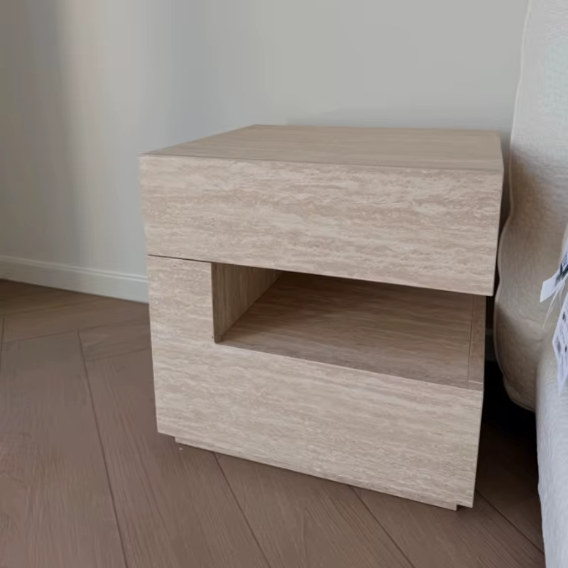 Table de chevet suspendue intelligente de style travertin moderne avec lampe