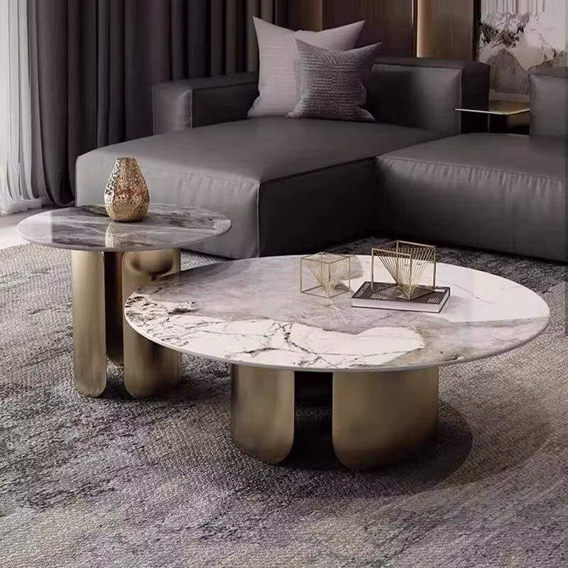 Table Basse moderne jeux debout salle à manger Tables basses rondes Design Simple