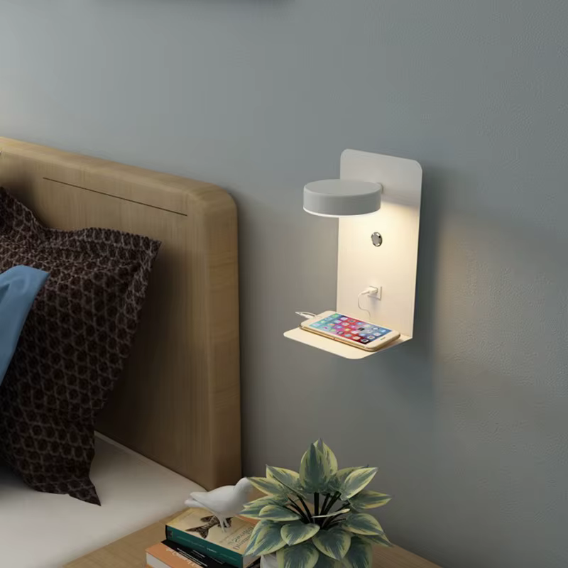 Applique Murale LED avec Chargeur USB pour Téléphone Portable