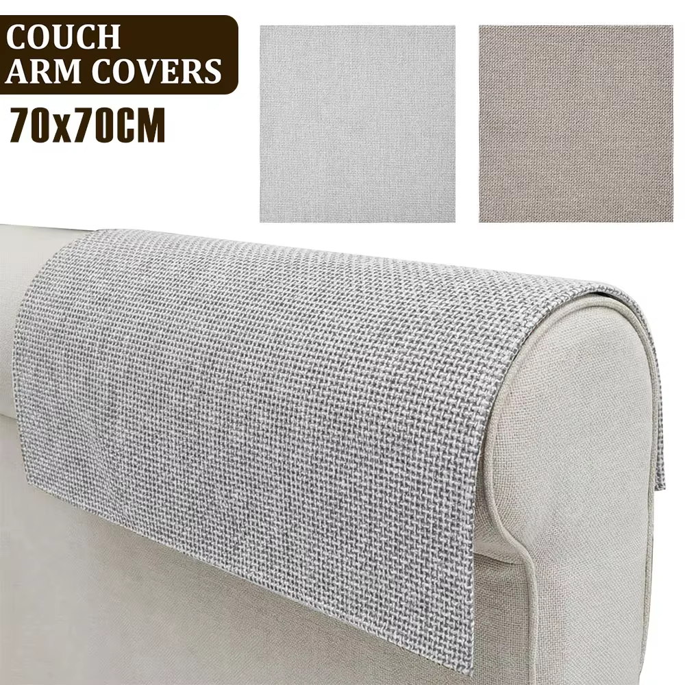 2 housses de protection antidérapantes pour accoudoirs de canapé 70x70CM
