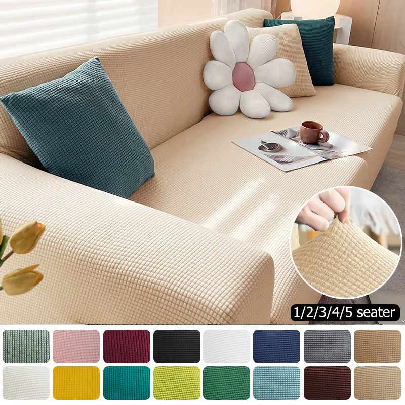 Housse de canapé élastique pour salon maison Jacquard