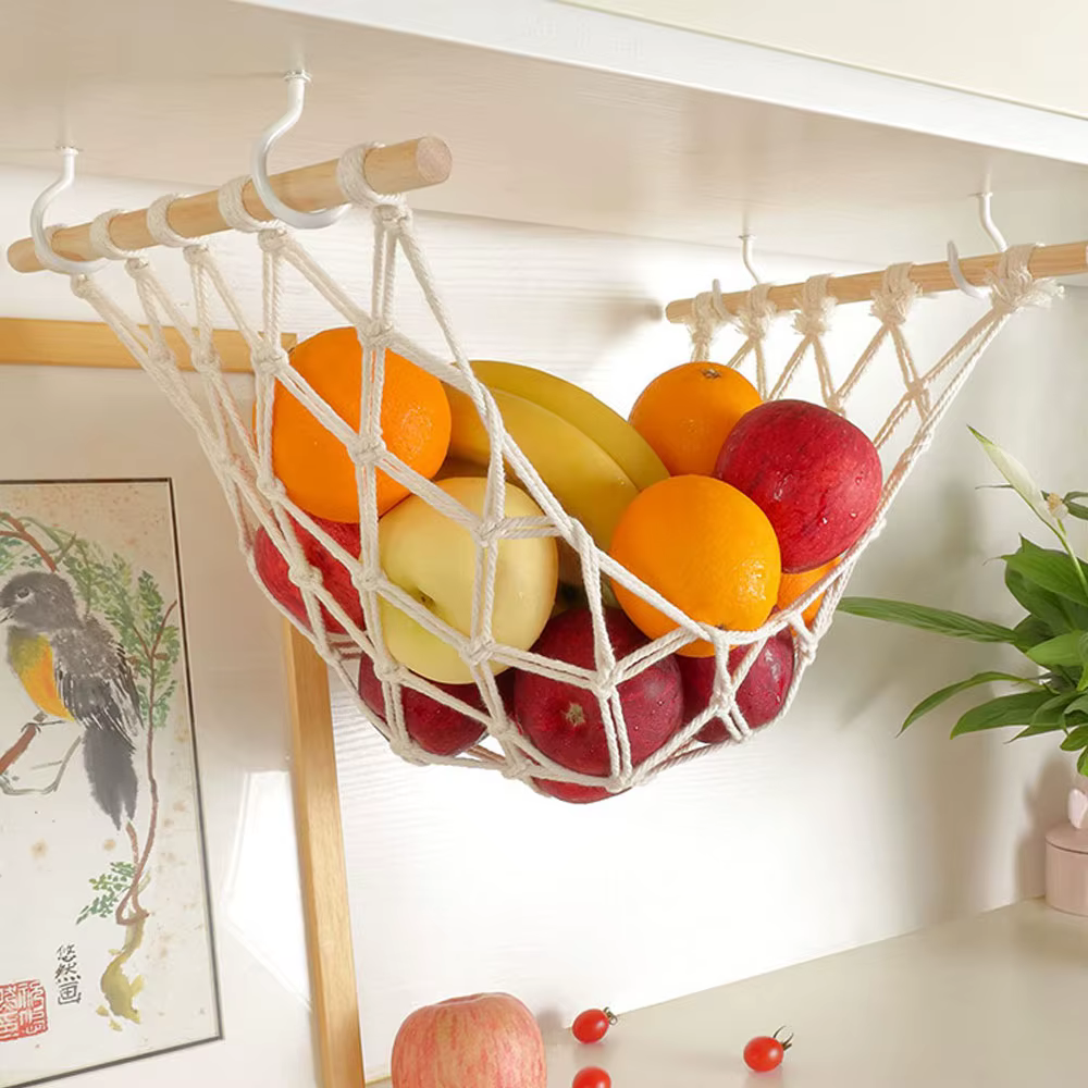 Sous-meuble hamac à fruits Boho tissé suspendu