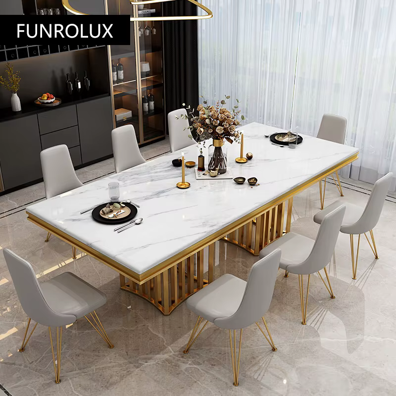 Table à manger en marbre de luxe moderne maison appartement nordique