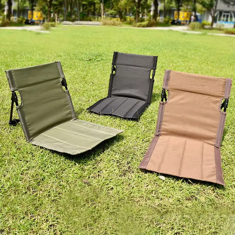 Chaise de camping pliable d'extérieur avec coussin de dossier