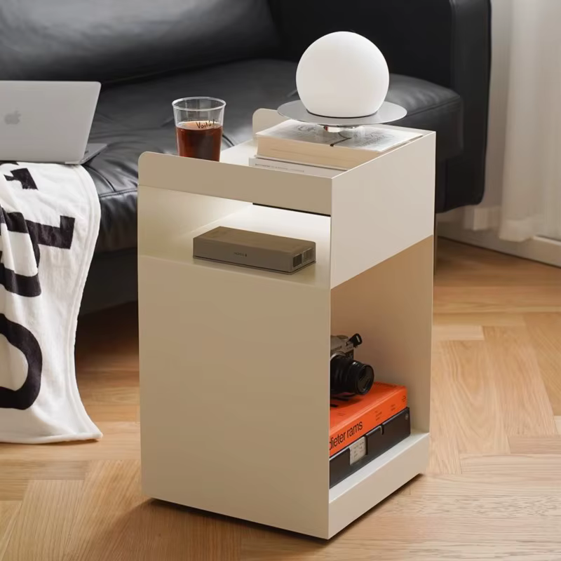 Table d'Appoint Scandinave en Métal et Acier au Carbone