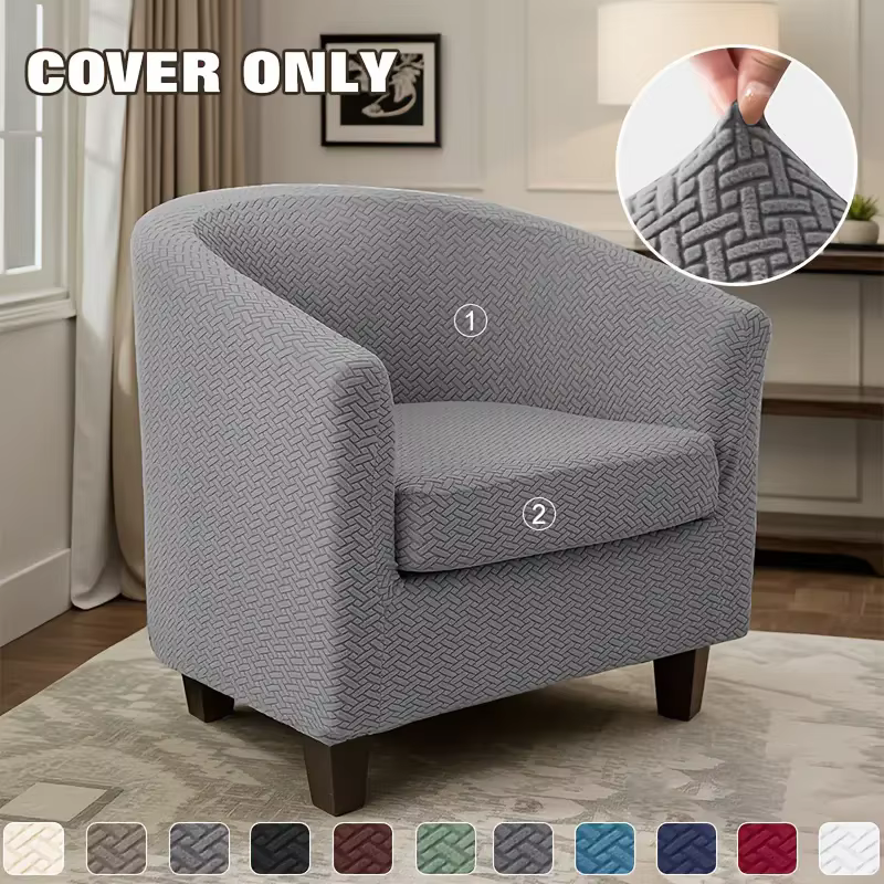 1 ensemble de housses de chaise de baignoire en Jacquard