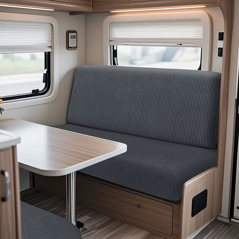 1/2 ensembles couleur unie sans bras housse de canapé extensible RV Dinette coussins couvre cabine siège