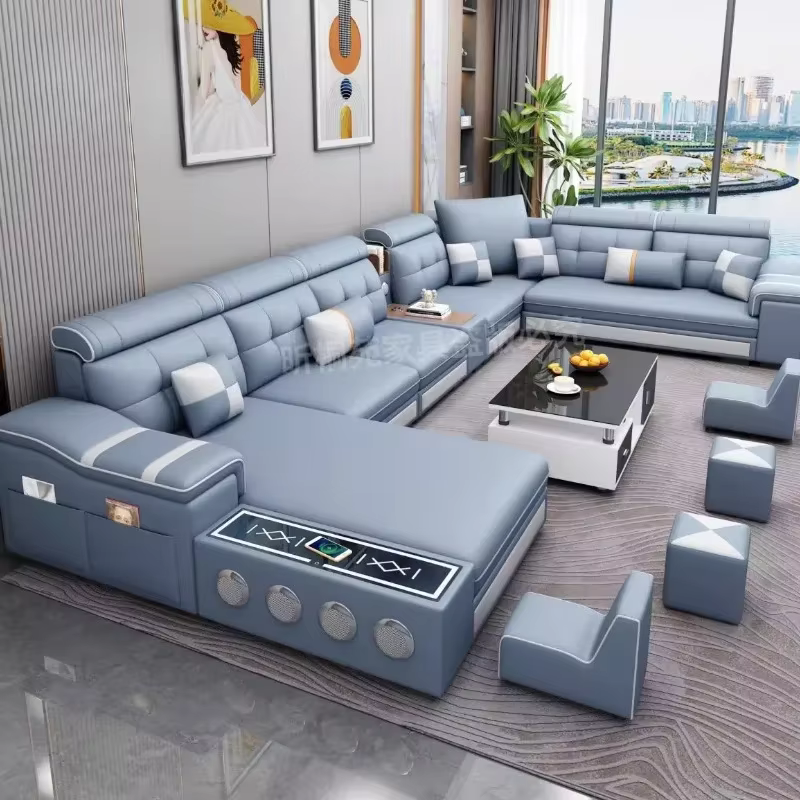 Canapé multifonctionnel relaxant rétractable inclinable en cuir pour Couple