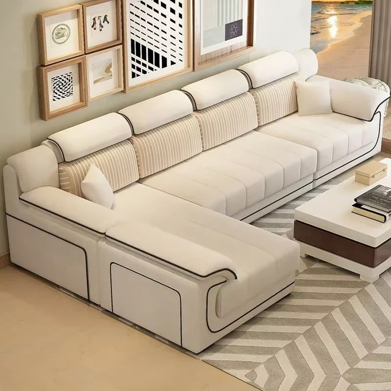 Bois Beige canapés européens remplissage accoudoir Design nordique inclinable paresseux