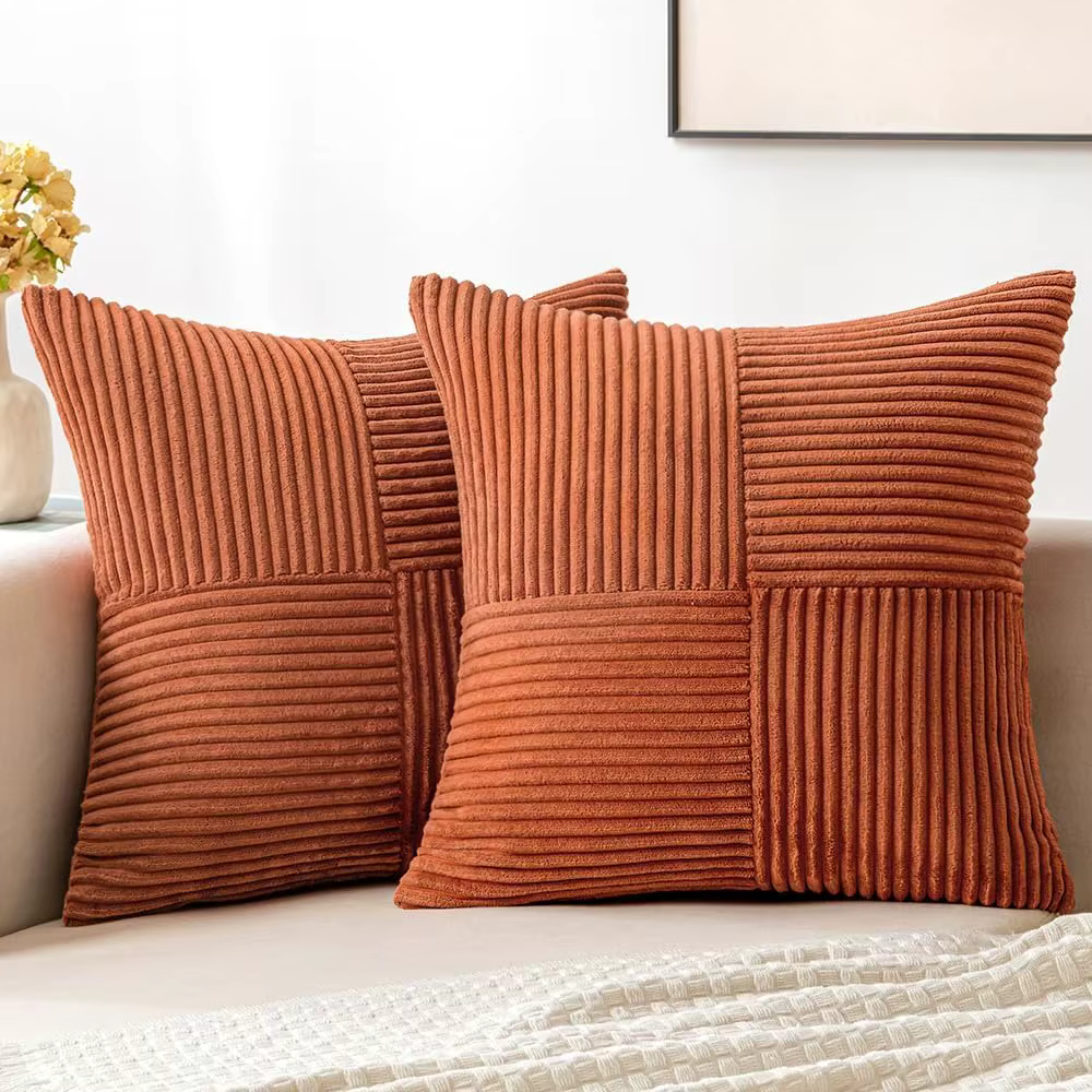 Housse de coussin Boho rouille