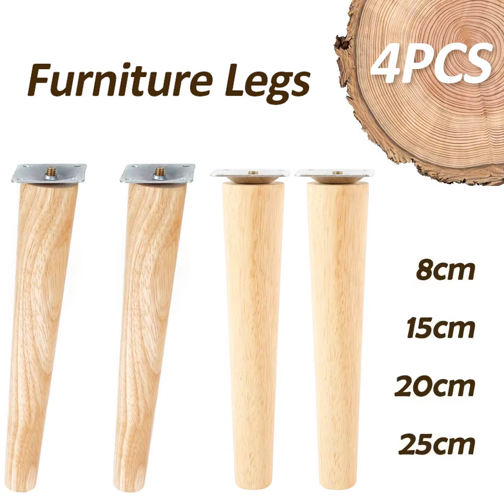Pieds de meubles de remplacement en bois
